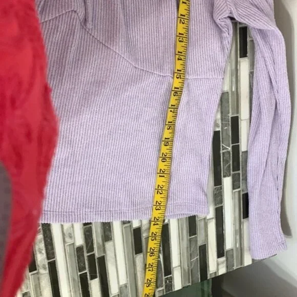 No Boundaries Ribbed Lilac Long Sleeve Top - Picture 7 of 8